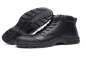 Leather safety boots and shoes for heavy metal industries